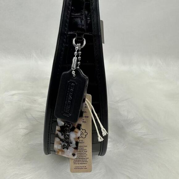 Coach Ergo Shoulder Bag In Croc Embossed Coachtopia Leather Black CT272 Rainbow - Picture 4 of 9